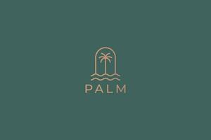 Palm Tree Abstract Minimalist Logo Luxury Design Template Tropical Summer Holiday Resort vector