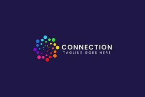 Dot Colorful Abstract Logo for Business Company Network Connection Global Innovate Design Template vector