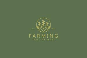 Farm Agriculture Wheat Organic Plant Industry Business Logo Template vector