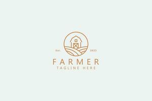 Barn Rural Farm Agriculture Countryside Logo Template Simple Outline Concept vector