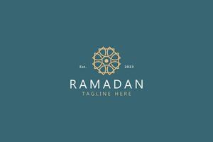 Geometric Line Ornate Floral Luxury Logo Concept for Ramadan vector