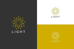 Light Sun Modern and Simple Concept Mobile App and Web Template Symbol Icon Logo vector