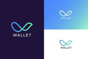 Modern Logo Wallet App Payment and Digital Pocket Business Company vector