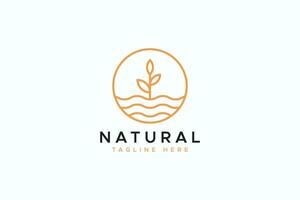 Logo Natural Aqua Farm and Hydroponic Gardening Sign Symbol vector