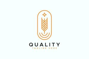 Gold Wheat Representation Modern, Quality and Minimalist Abstract Line Sign Symbol Logo vector