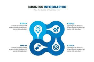 Modern infographic template with 4 steps vector