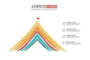 Vector illustration 4 step mountain infographic  with different details