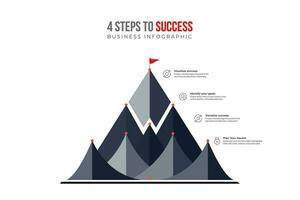 Vector illustration 4 step mountain infographic  with different details