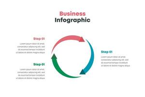 Circle round divided in 3 parts arrows template scheme diagram chart graph presentation 3d glossy  business infographics Vector illustration