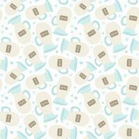 Cute and colorful vector seamless hand drawn pattern with milk in the glass graph. Can be used for wrapping paper, bedclothes, notebook, packages, gift paper. Vector hand drawn clipart illustration.