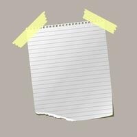 Realistic sticky note with shadow. White paper. Message on note paper. Vector illustration