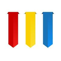 Set of bookmarks  three colors vector
