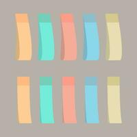 collection of colorful vector sticky notes, on gray background. Vector illustration