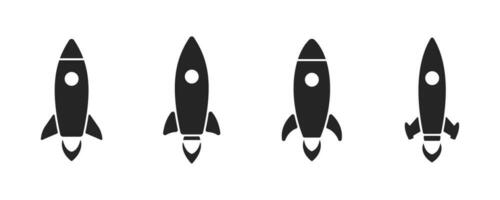 Rocket icons set. Space ship launch icon collection. Vector illustration