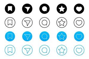 Social media buttons set. User interface buttons set vector