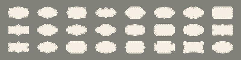 Vintage label set. Flat patches set vector