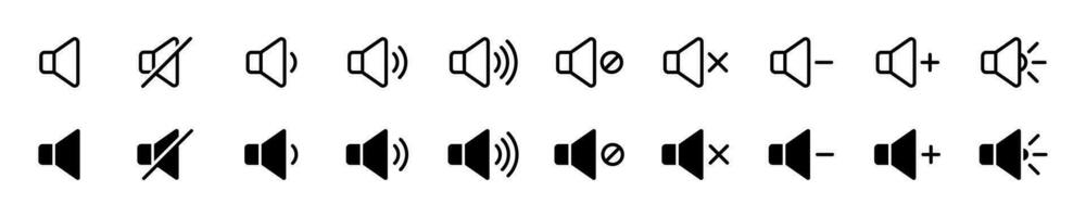 Set of sound sing. Speaker icon set. Vector illustration