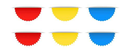 semi-circular banners three colors vector