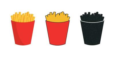 Potato free icon. Fast food symbol. 3 Variants set vector