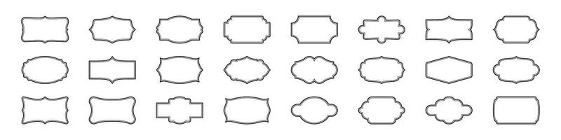 Vintage label set. Liner patches set vector