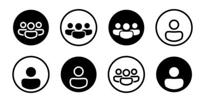 Profile icon set. User and team icon set. Vector illustration.