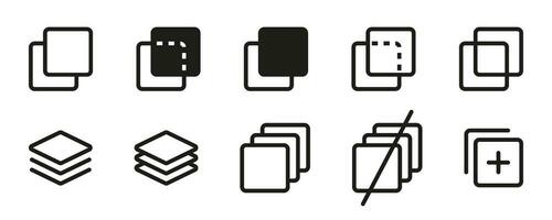 Layers and copy icon. Linear icon. Vector illustration