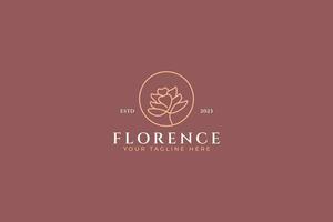floral moderno y minimalista logo negocio marca identidad femenino concepto idea vector
