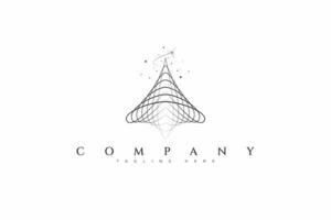 Fractal Geometric Abstract Black Hole Cone Shape Star and Space Logo Business Company. vector