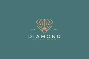 resumen diamante y amanecer logo geométrico prima y lujo concepto vector