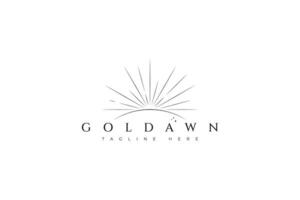 Gold Dawn Sun Bright Luxury Concept Sacred Geometry Sign Symbol Brand Identity Logo vector