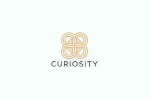 Curiosity Symbol Concept from Geometric Circle Shape Line Ornament Elegant Abstract Logo vector