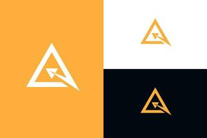 Letter A with Triangle Shape and Abstract Arrow Logo Concept vector