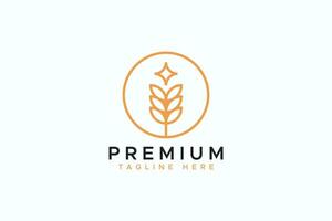 Premium Flour Quality for Organic Food and Cereals Label Logo vector