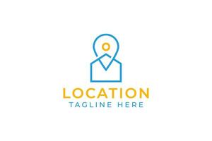 Pin Home Map Location Icon Logo Abstract Minimalist Concept vector