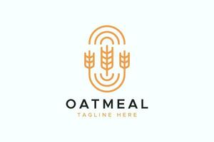 Oatmeal Cereal Organic Label Business Quality Food Product Healthy and Best Nutrition. vector