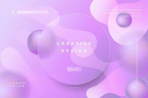 Morph Background Gradient Mauve and Wisteria Color with Circle Shape Glass Effect Frame Title Text. Poster, Banner, Presentation, Wallpaper Mobile and Desktop. vector