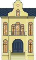 Dutch House. Cute Residential building. Vector. vector