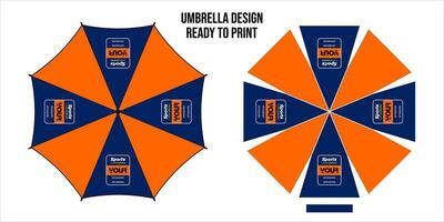 Umbrellas design, top view on white bacground, Opened Round rain umbrella printing vector illustration