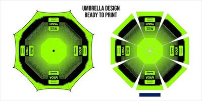 Umbrellas design, top view on white bacground, Opened Round rain umbrella printing vector illustration