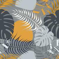 Abstract Floral seamless pattern with leaves. tropical background vector