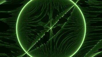 astratto geometrico curva luci e le forme verde colore ciclo continuo video