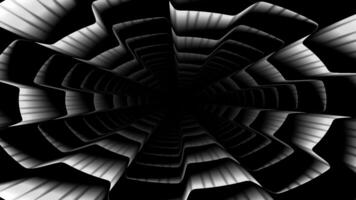fantascienza monocromatico nero e bianca corridoio volare attraverso tunnel ciclo continuo video