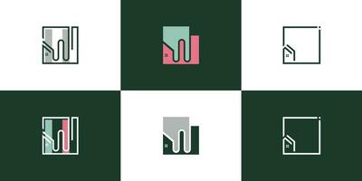 Set of building logo concept with creative idea vector