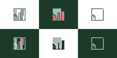 Set of building logo concept with creative idea vector