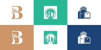 conjunto de plantilla de diseño de logotipo de edificio vector