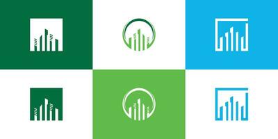 Set of building logo concept with creative idea vector