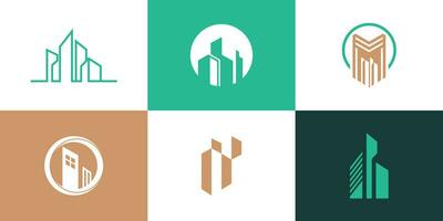 conjunto de plantilla de diseño de logotipo de edificio vector