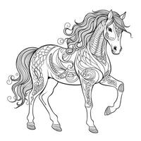 Floral Horse Coloring Pages photo