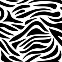 Zebra print, zebra seamless pattern. Vector hand drawn cartoon illustration. Zebra stripes in doodle style. Flat design. Safari print is in black and white colors.