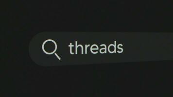 Threads in a search bar video